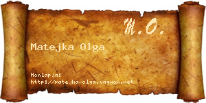 Matejka Olga névjegykártya